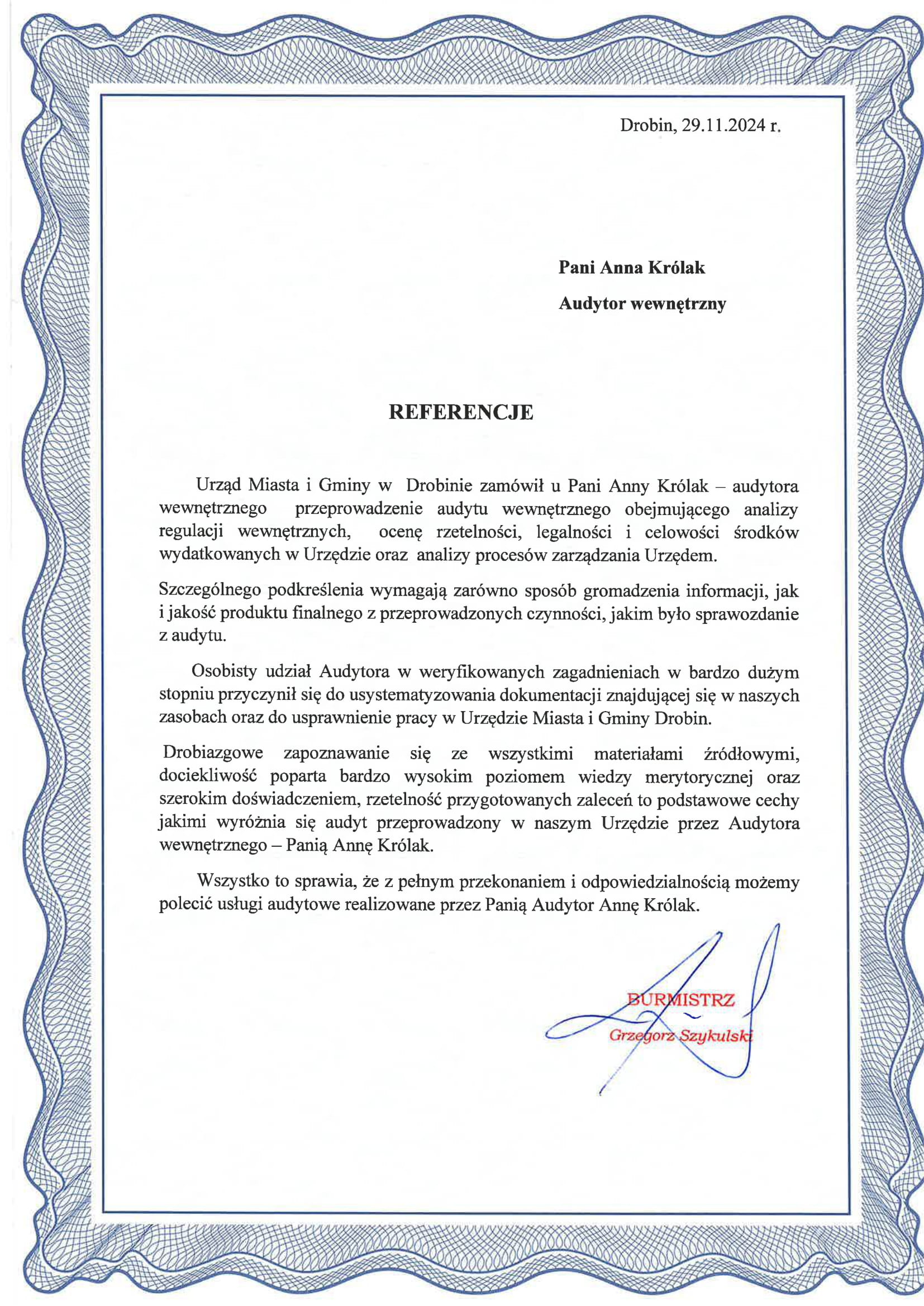 Referencje od UMiG Drobin-1